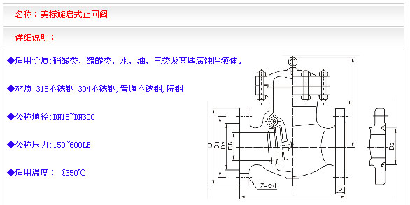 美標(biāo)法蘭止回閥